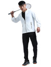 FabSports Men's UPF 50+ Sun Protection Jacket – Lightweight, Full Zip Summer Jacket with Quick-Dry Fabric, Reflective Strips & Pockets – Ideal for Outdoor Activities