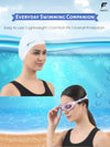 FabSports Adjustable Swim Goggles and Unisex Silicone Swim Cap Combo