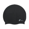 FabSports Unisex Black Silicone Swim Cap