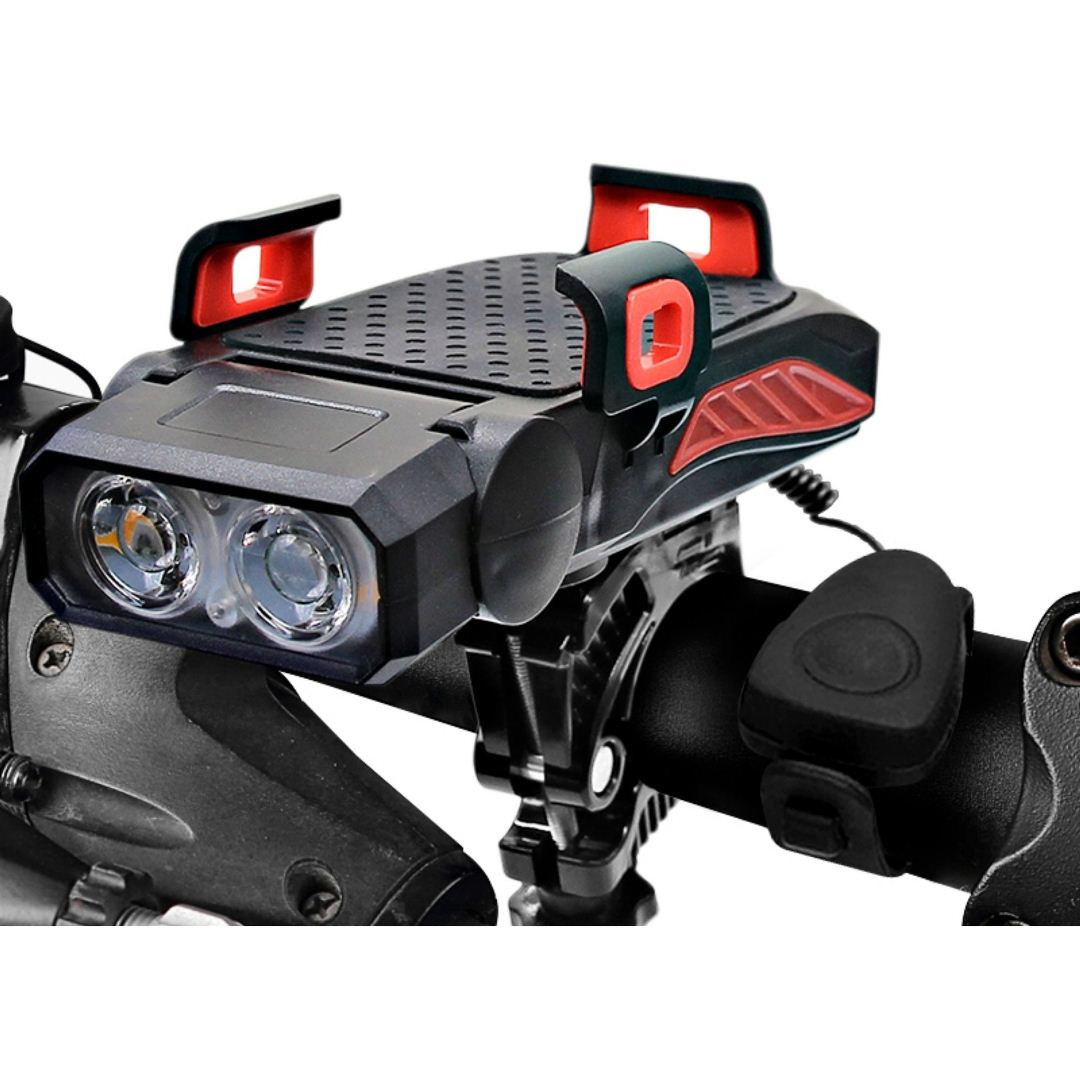 FabSports Red Multi functional Bicycle Headlight with Phone