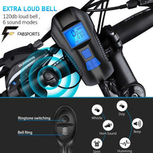 Load image into Gallery viewer, FabSports Black LED Bike Light Set, Bright Bicycle Front Light light.
