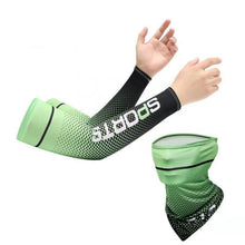 Load image into Gallery viewer, FabSports Cooling Arm Sleeves &amp; Bandana combo for Men &amp; Women with UV Protection, Quick Dry.
