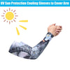 FabSports Cooling Tattoo Arm Sleeves & Bandana combo for Men & Women with UV Protection, Quick Dry