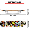 FabSports 31" x 8" inch Double kick concave skateboard for teens & adults