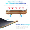 FabSports 31" x 8" inch Double kick Concave Skateboard for teens & adults