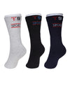 FabSports X-T9 Sparker Unisex Cotton Crew Length Sports Solid Socks .Combo of 3 pairs