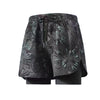 FabSports Men's Quick Dry Swim Shorts / Trunks with Inner Lining | Lightweight 2-in-1 Athletic Shorts for Swimming, Gym & Outdoors | 95% Polyester 5% Spandex, Floral & Geometric Prints, black