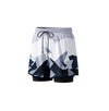 FabSports Men's Quick Dry Swim Shorts / Trunks with Inner Lining | Lightweight 2-in-1 Athletic Shorts for Swimming, Gym & Outdoors | 95% Polyester 5% Spandex, Floral & Geometric Prints
