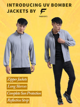 Load image into Gallery viewer, FabSports Men&#39;s UPF 50+ Sun Protection Jacket – Lightweight, Full Zip Summer Jacket with Quick-Dry Fabric, Reflective Strips &amp; Pockets – Ideal for Outdoor Activities
