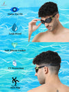 FabSports Adjustable Swim Goggles for Men & Women, Anti-Fog, Anti-UV, Leakproof, Durable, Comfortable Fit for Ages 10+