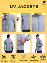 Load image into Gallery viewer, FabSports Men&#39;s UPF 50+ Sun Protection Jacket – Lightweight, Full Zip Summer Jacket with Quick-Dry Fabric, Reflective Strips &amp; Pockets – Ideal for Outdoor Activities
