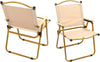 FabSports Alloy Steel Portable Foldable Chair - Compact Aluminium Chair with Armrests for Travel