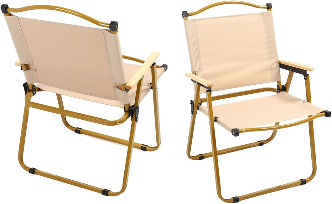 FabSports Alloy Steel Portable Foldable Chair - Compact Aluminium Chair with Armrests for Travel