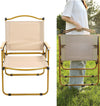 FabSports Alloy Steel Portable Foldable Chair - Compact Aluminium Chair with Armrests for Travel