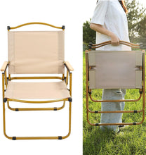 Load image into Gallery viewer, FabSports Alloy Steel Portable Foldable Chair - Compact Aluminium Chair with Armrests for Travel
