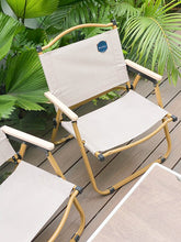 Load image into Gallery viewer, FabSports Alloy Steel Portable Foldable Chair - Compact Aluminium Chair with Armrests for Travel
