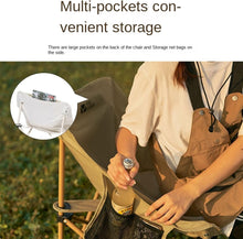 Load image into Gallery viewer, FabSports Foldable Camping Lightweight Portable Folding Beige Chair
