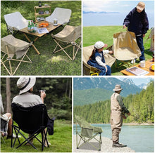Load image into Gallery viewer, FabSports Foldable Camping Lightweight Portable Folding Beige Chair
