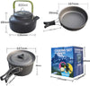 FabSports Camping Lightweight Aluminum Cookware Mess Kit with Storage Bag – 10 pc set