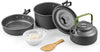 FabSports Camping Lightweight Aluminum Cookware Mess Kit with Storage Bag – 10 pc set