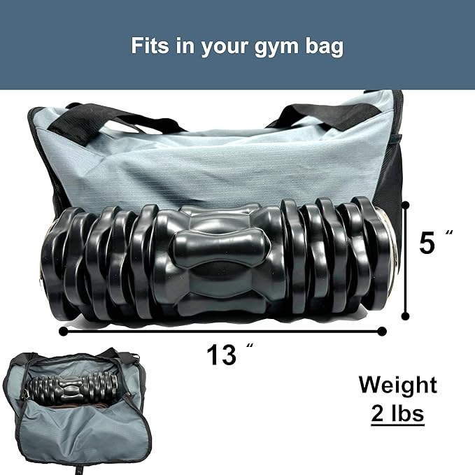 Size guide for FabSports Electric Vibrating Foam Roller - 5-Speed High-Intensity Trigger Point Massager for Deep Tissue Muscle Recovery, Back Pain Relief & Gym Fitness - USB-C Rechargeable, Portable Deep Massage Roller, Black