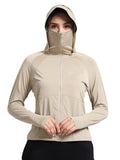 FabSports UV SunScreen Lightweight Jacket with UPF 50+ For Women (BEIGE)