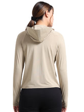 Load image into Gallery viewer, FabSports UV SunScreen Lightweight Grey Jacket with UPF 50+ For Women (BEIGE)
