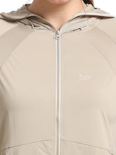 Load image into Gallery viewer, FabSports UV SunScreen Lightweight Grey Jacket with UPF 50+ For Women (BEIGE)
