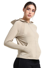 Load image into Gallery viewer, FabSports UV SunScreen Lightweight Grey Jacket with UPF 50+ For Women (BEIGE)
