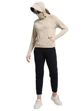 Load image into Gallery viewer, FabSports UV SunScreen Lightweight Grey Jacket with UPF 50+ For Women (BEIGE)
