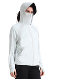 FabSports UV SunScreen Lightweight Grey Jacket with UPF 50+ For Women