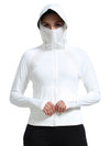 FabSports UV SunScreen Lightweight Grey Jacket with UPF 50+ For Women (WHITE)