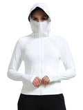 FabSports UV SunScreen Lightweight White Jacket with UPF 50+ For Women