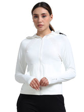 Load image into Gallery viewer, FabSports UV SunScreen Lightweight Grey Jacket with UPF 50+ For Women (WHITE)
