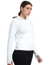 FabSports UV SunScreen Lightweight Grey Jacket with UPF 50+ For Women (WHITE)