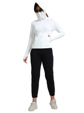 Load image into Gallery viewer, FabSports UV SunScreen Lightweight Grey Jacket with UPF 50+ For Women (WHITE)
