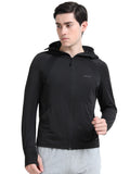 FabSports Men's UV Protection Sun Screen Jacket, Full Zip Sun Protection Clothing, Lightweight with UPF 50+ Protection for Outdoors, with Pockets, Sun Protective Clothing for Men, Black