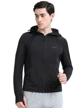 Load image into Gallery viewer, FabSports Men&#39;s UV Protection Sun Screen Jacket, Full Zip Sun Protection Clothing, Lightweight with UPF 50+ Protection for Outdoors, with Pockets, Sun Protective Clothing for Men, Black
