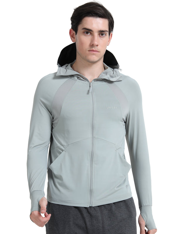 FabSports Men's UV Protection Sun Screen Jacket, Full Zip Sun
