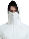 FabSports Men's UV Protection Sun Screen Jacket, Full Zip Sun Protection Clothing, Lightweight with UPF 50+ Protection for Outdoors, with Pockets, Sun Protective Clothing for Men, White
