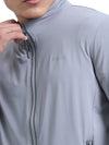 FabSports Men's UPF 50+ Sun Protection Jacket – Lightweight, Full Zip Summer Jacket with Quick-Dry Fabric, Reflective Strips & Pockets – Ideal for Outdoor Activities