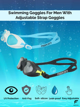 Load image into Gallery viewer, FabSports Anti-Fog &amp; Anti-UV Unisex Blue Swim Goggles
