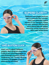 FabSports Adjustable Swim Goggles for Men & Women, Anti-Fog, Anti-UV, Leakproof, Durable, Comfortable Fit for Ages 10+