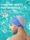 FabSports Unisex Blue Silicone Swim Cap