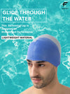 FabSports Unisex Blue Silicone Swim Cap