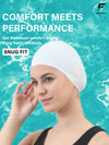 FabSports Unisex White Silicone Swim Cap