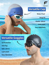 FabSports Adjustable Swim Goggles and Unisex Silicone Swim Cap Combo