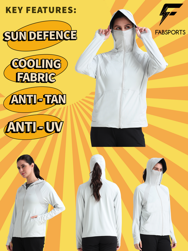 FabSports UV SunScreen Lightweight Jacket with UPF 50+ for Women