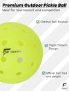 FabSports Pickleball Neon Green Balls, Set of 6