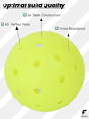 FabSports Pickleball Neon Green Balls, Set of 6